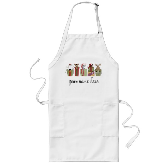 Personalisierte Feiertags-Backen-Schürze Lange Schürze (Vorne)