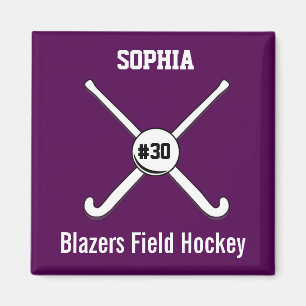 Personalisierte Feld-Hockey-Team-Namen-Jersey-Zahl Magnet