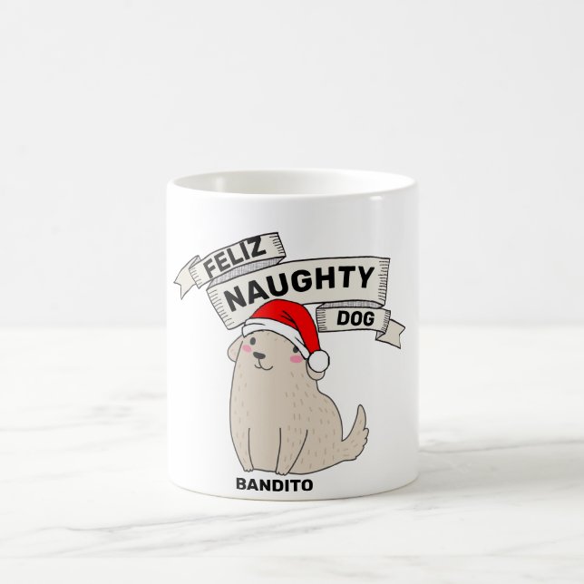 Personalisierte Feliz Naughty Dog Funny individuel Kaffeetasse (Mittel)