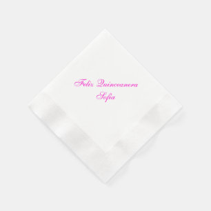Personalisierte Feliz Quinceanera Papierservietten