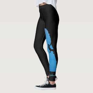 Personalisierte Felsen-Bergsteiger-Silhouette mit Leggings