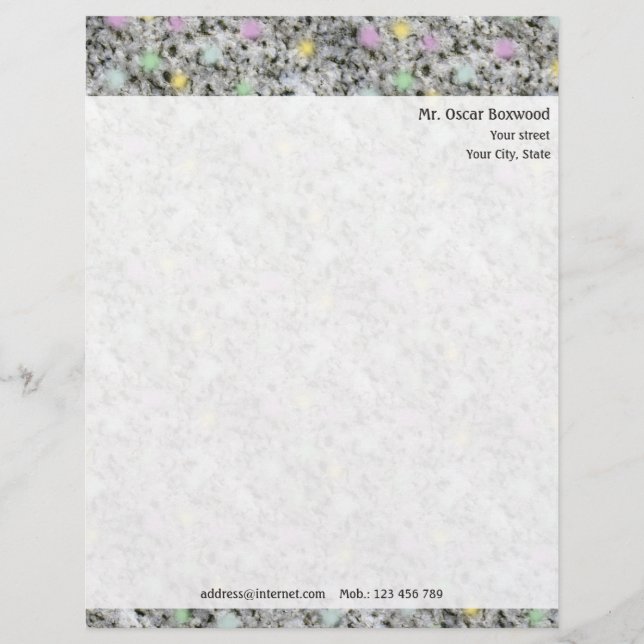 Personalisierte Felsen-Pastelle mit Briefbogen (Vorderseite)