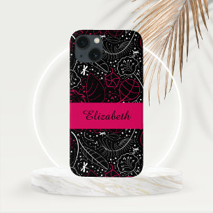 Personalisierte feminine Federn und Blumen Case-Mate iPhone Hülle