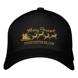 Personalisierte Ferien Santa Sleigh Reitstall Bestickte Kappe