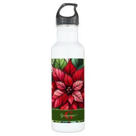 Personalisierte festgehaltene Gläser Poinsettia Edelstahlflasche