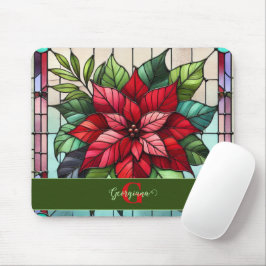 Personalisierte festgehaltene Gläser Poinsettia Mousepad