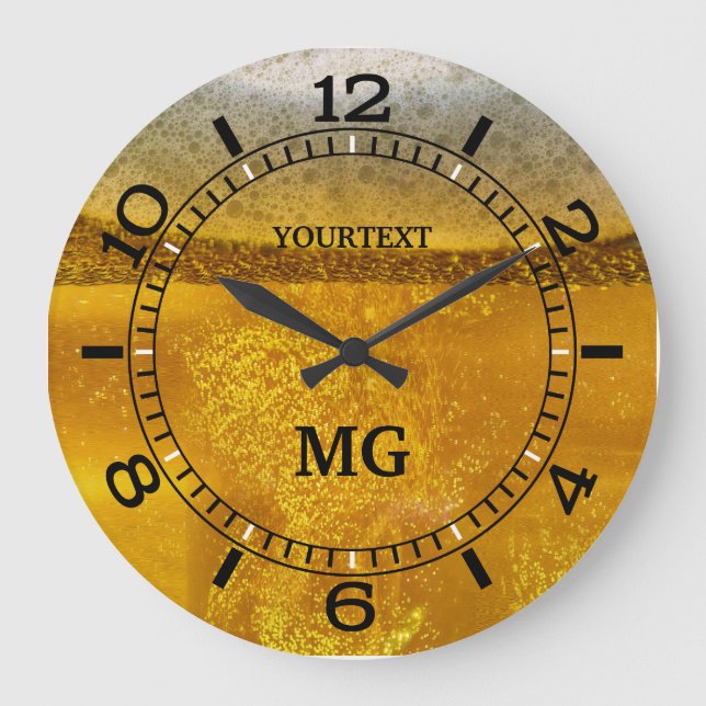 Personalisierte festliche Bier-Galaxie ein Große Wanduhr (Vorderseite)