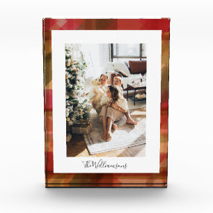 Personalisierte festliche Feiertags-Warm-Plaid-Fam Fotoblock
