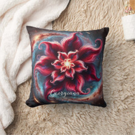 Personalisierte festliche Poinsettia Galaxie Kissen