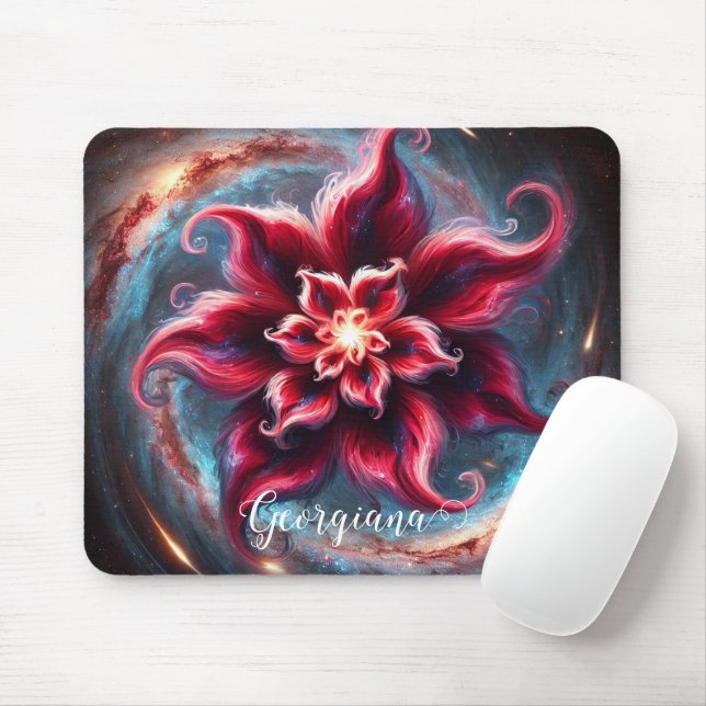 Personalisierte festliche Poinsettia Galaxie Mousepad (Mit Mouse)