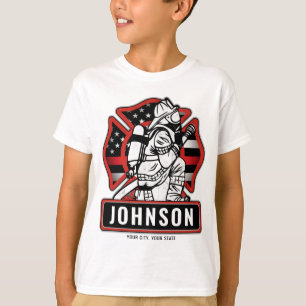 Personalisierte Feuerwehr Feuerwache Patriotische  T-Shirt