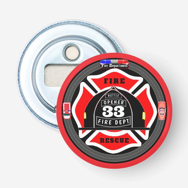 Personalisierte Feuerwehr Flaschenöffner (Vorderseite)