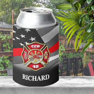 Personalisierte Feuerwehr Thin Red Line Custom Dosenkühler