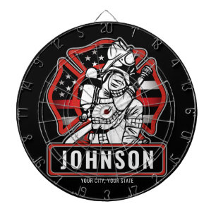 Personalisierte Feuerwehrfeuerfestungsflagge Dartscheibe