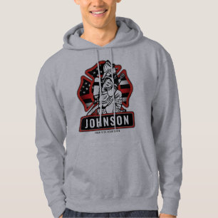 Personalisierte Feuerwehrfeuerfestungsflagge Hoodie