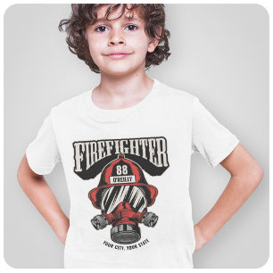 Personalisierte Feuerwehrmaske Feuerwehrhelm T-Shirt
