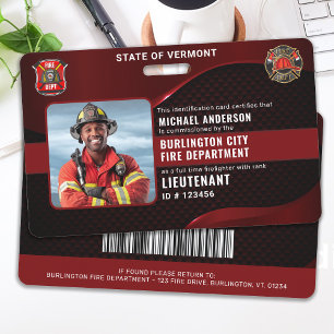 Personalisierte Feuerwehrmitarbeiter-ID mit indivi Ausweis