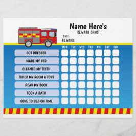 Personalisierte Feuerwehrplaner-Kids: Rewards Char Flyer