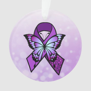 Personalisierte Fibromyalgie, Schleife und Schmett Ornament