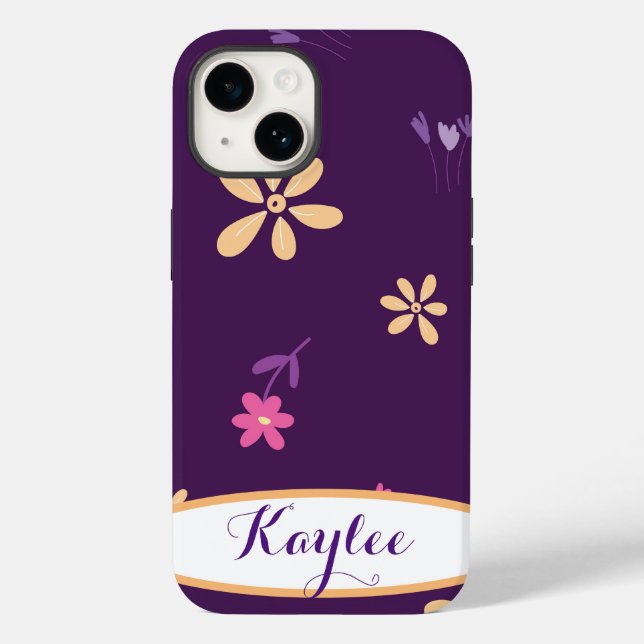 Personalisierte Field-Blume Lila Fall per Telefon Case-Mate iPhone Hülle (Rückseite)