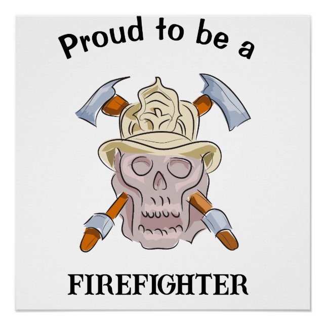 Personalisierte Firefighter-Grafik Poster (Vorderseite)