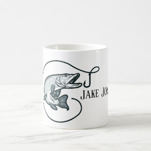 Personalisierte Fische und Haken Kaffeetasse
