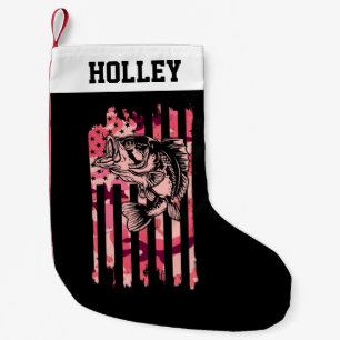 Personalisierte Fischerei - Camouflage US-Flagge Kleiner Weihnachtsstrumpf