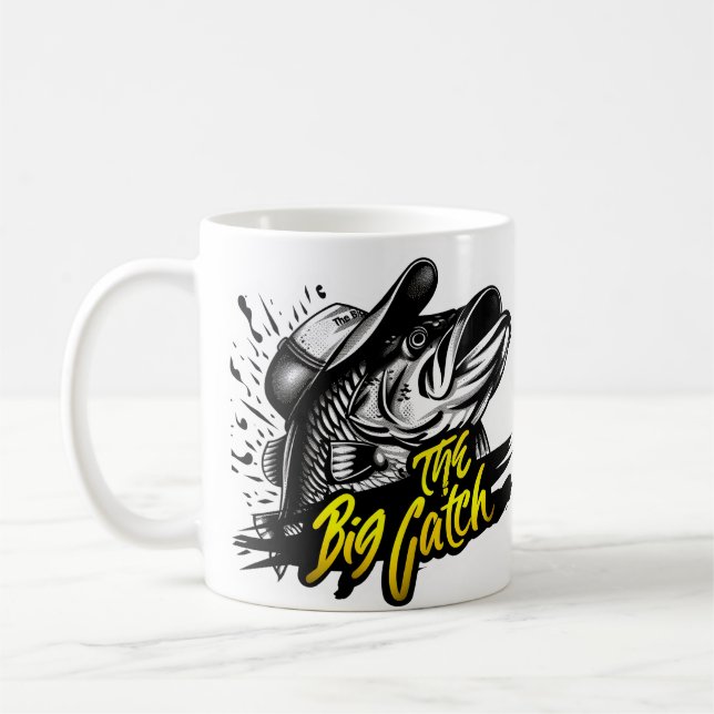 Personalisierte Fischerei "Die große Fänge" Kaffeetasse (Links)