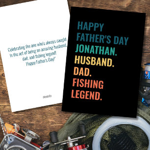 Personalisierte Fishing Legend zum Vatertag Feiertagskarte
