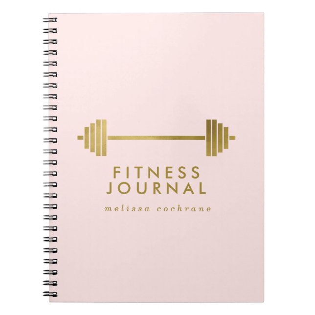 Personalisierte Fitness Blush & Gold Notizblock (Vorderseite)