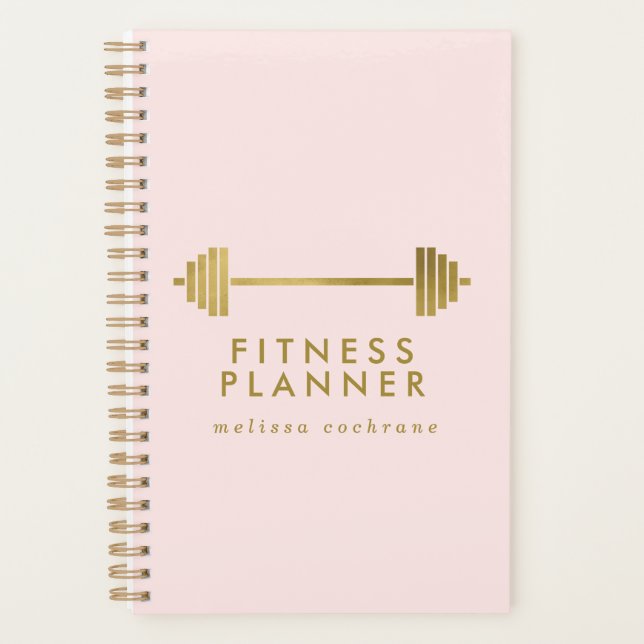 Personalisierte Fitness von Blush & Gold Planer (Vorderseite)