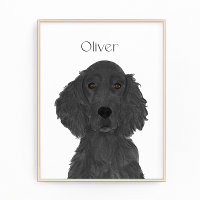 Personalisierte Flachdecke Retriever Art