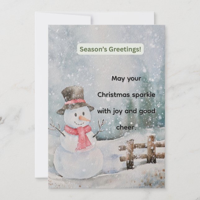 Personalisierte flache Weihnachtskarte Feiertagskarte (Vorderseite)