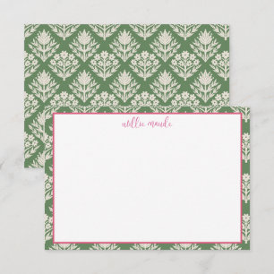 Personalisierte Flachnotenkarten Florale Korresp Mitteilungskarte