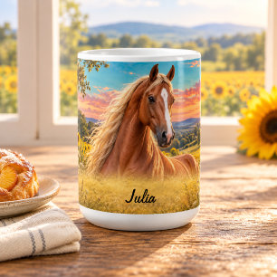 Personalisierte Flachsbraune Kastanienbraune Saddl Kaffeetasse