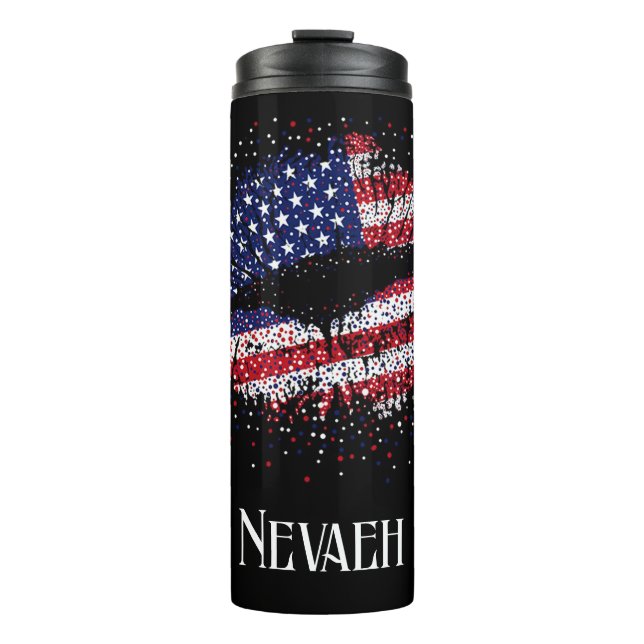 Personalisierte Flag Lippen Thermosbecher (Vorderseite)