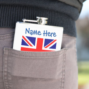 Personalisierte Flagge des Vereinigten Königreichs Flachmann
