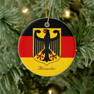 Personalisierte Flagge Deutschlands mit Wappen Keramik Ornament
