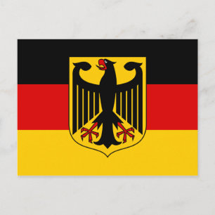 Personalisierte Flagge Deutschlands mit Wappen Postkarte