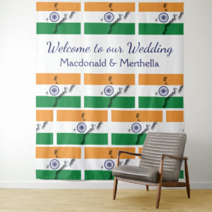 Personalisierte Flagge Indiens Wandteppich