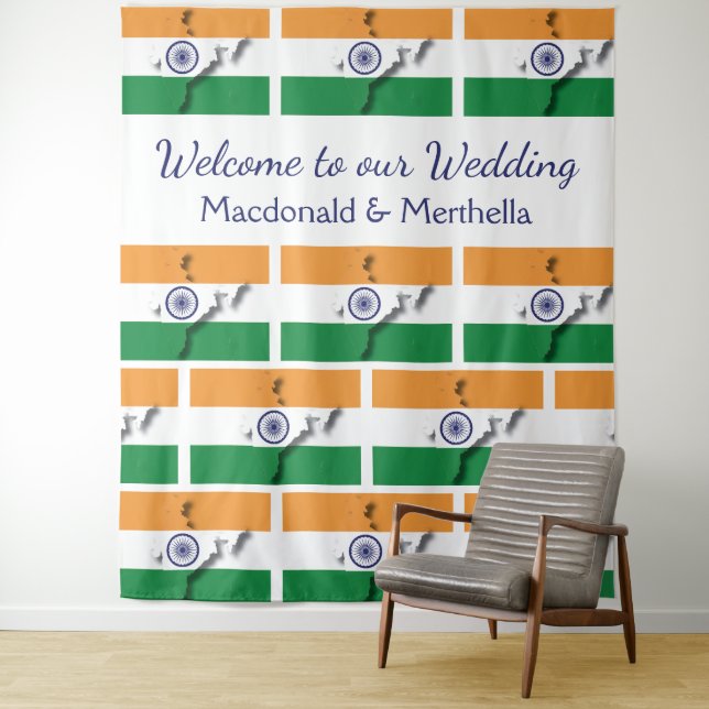 Personalisierte Flagge Indiens Wandteppich (Beispiel)