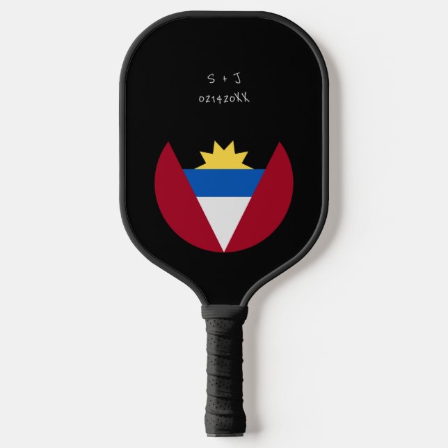 Personalisierte Flagge von Antigua und Barbuda Pickleball Schläger (Vorderseite)