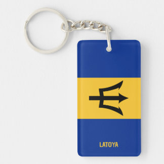 Personalisierte Flagge von Barbados Schlüsselanhänger