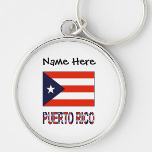 Personalisierte Flagge von Puerto Rico und Puerto Schlüsselanhänger