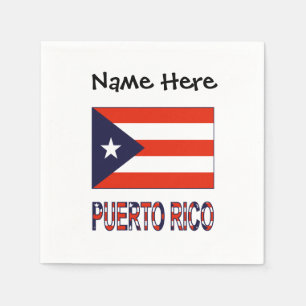 Personalisierte Flagge von Puerto Rico und Puerto Serviette