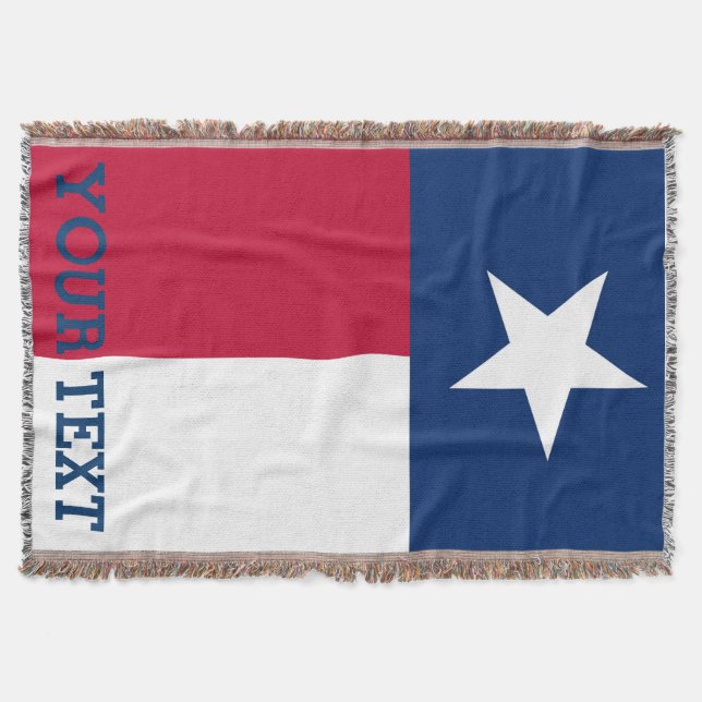 Personalisierte Flagge von Texas Decke (Vorderseite)