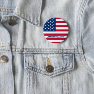 Personalisierte Flaggen-US Flagge der USA Button