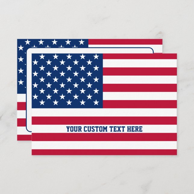 Personalisierte Flaggen-US Flagge der USA Dankeskarte (Vorne/Hinten)