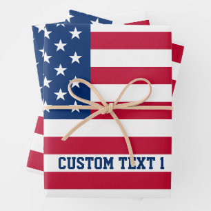 Personalisierte Flaggen-US Flagge der USA Geschenkpapier Set