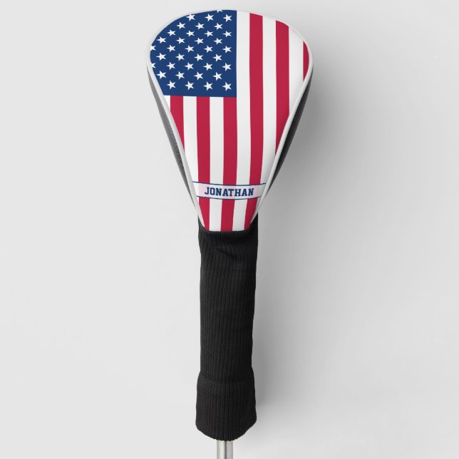 Personalisierte Flaggen-US Flagge der USA Golf Headcover (Vorderseite)